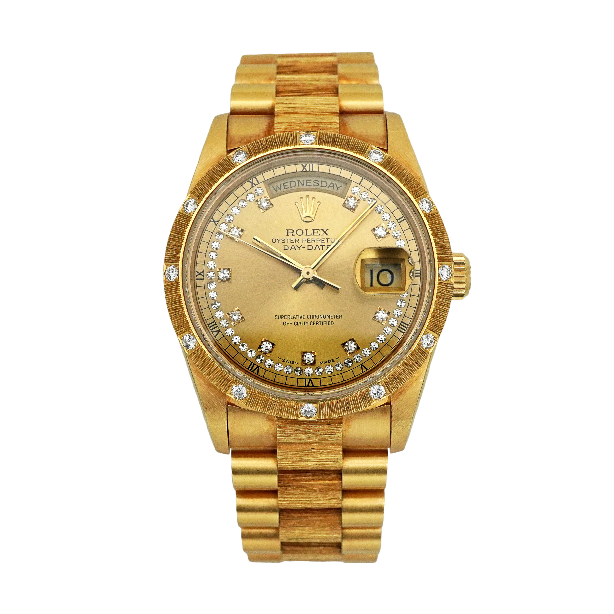 【金無垢 バーク仕上げモデル】 ROLEX ロレックス デイデイト シャンパン文字盤 18308