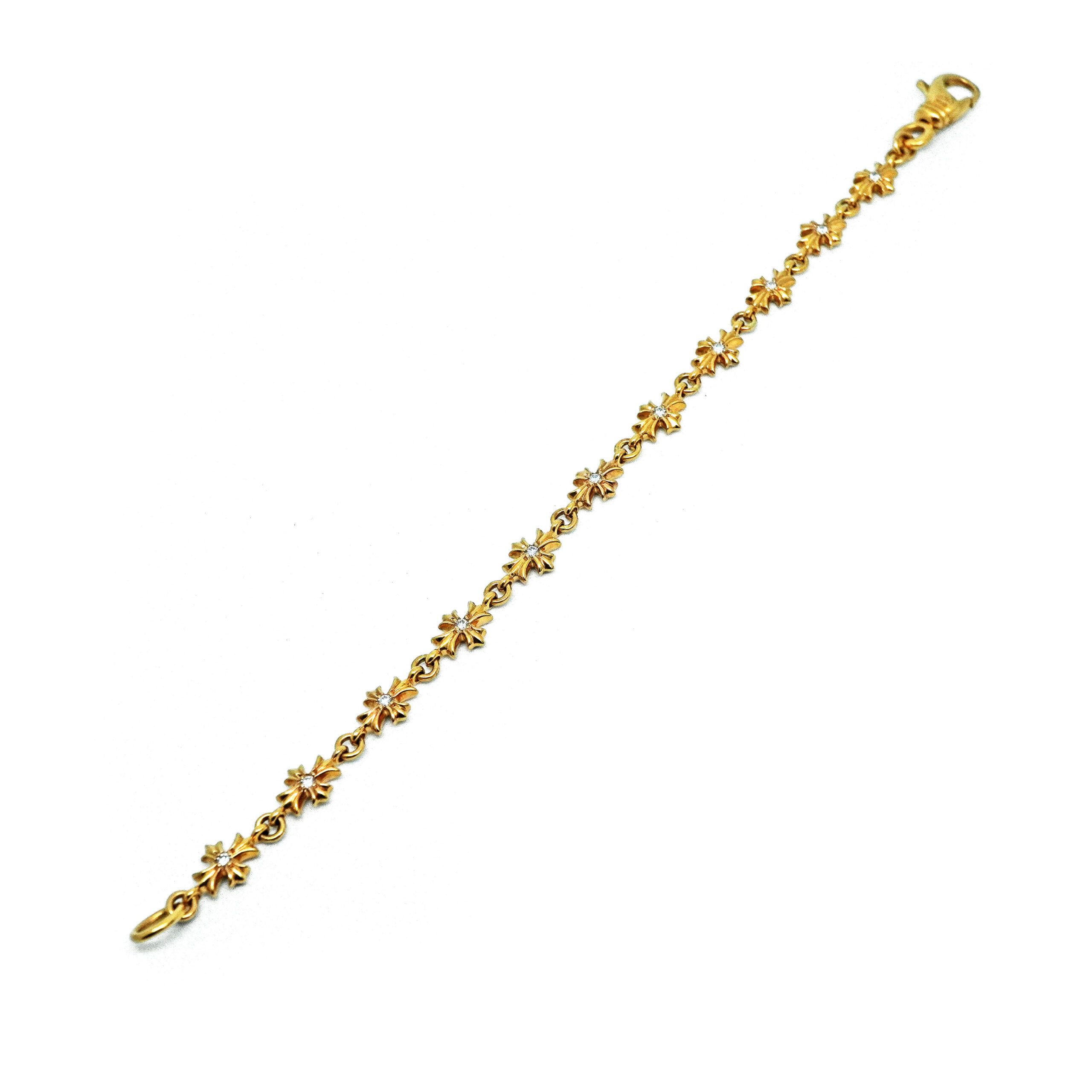 【純正ダイヤモンド】 CHROME HEARTS クロムハーツ メンズ ブレスレット 22KYG