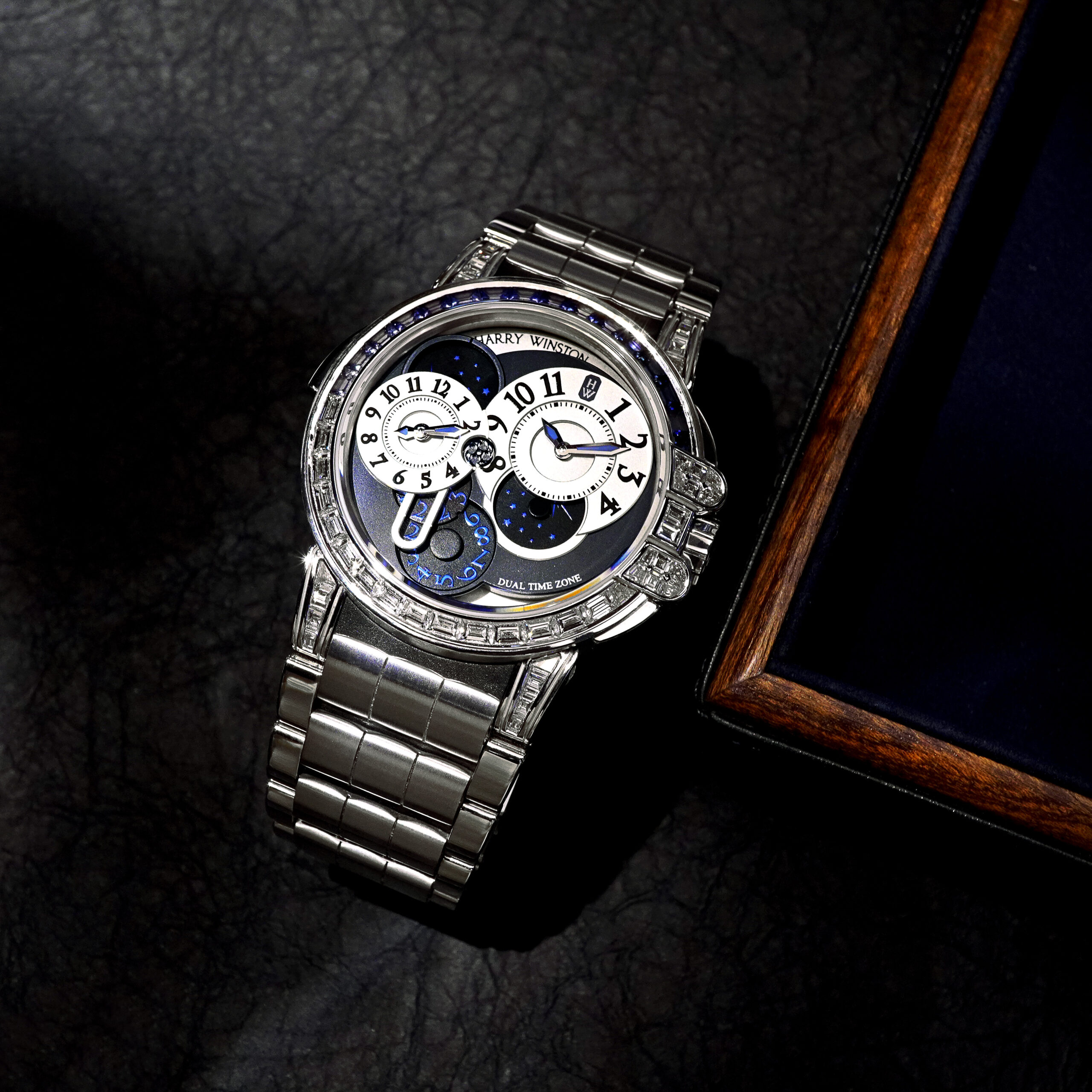 【世界限定2本 純正ダイヤ】 HARRY WINSTON ハリーウィンストン デュアルタイム