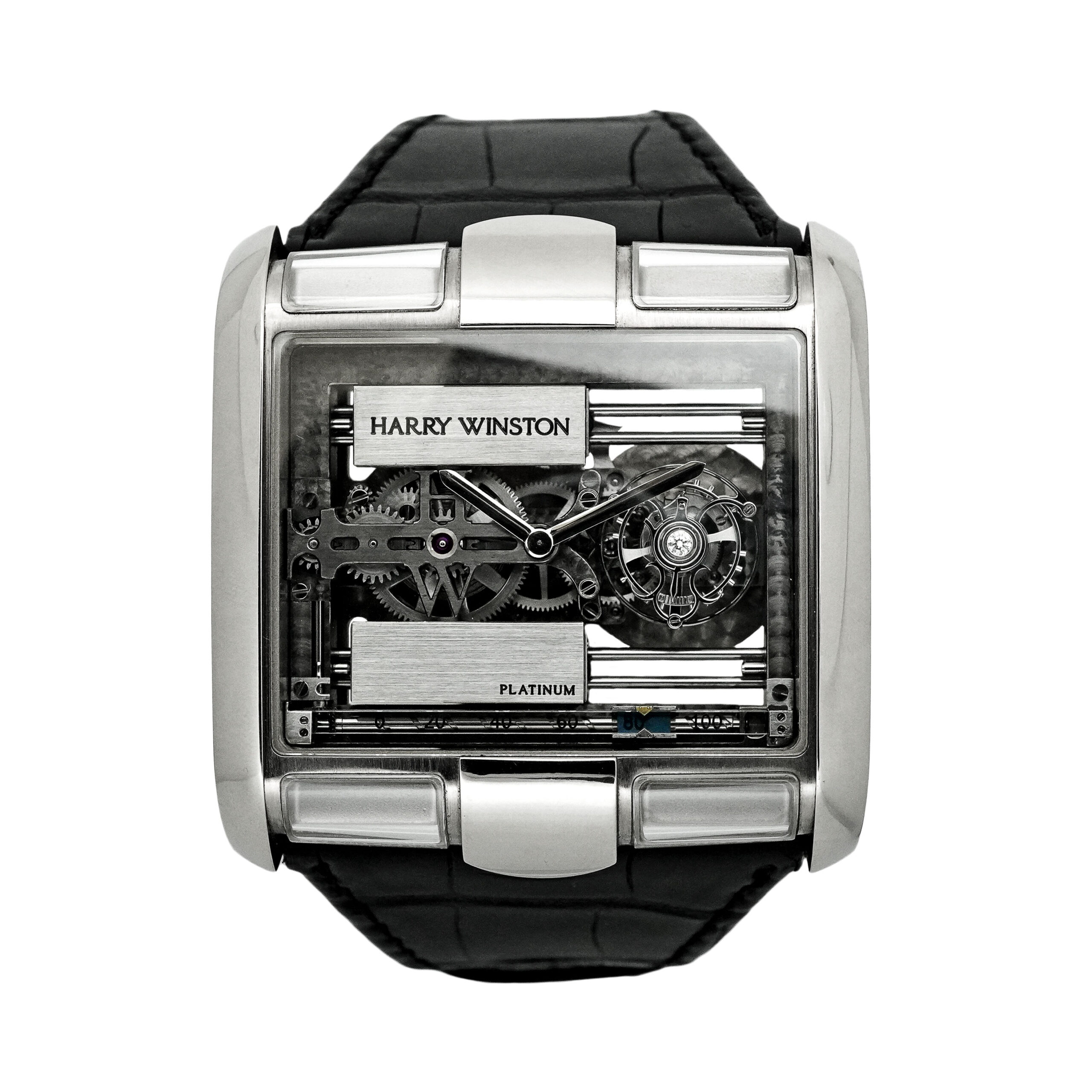 【中古品】 HARRY WINSTON ハリーウィンストン アベニュー グリシエール オートホロジー トゥールビヨン 350/MATWL