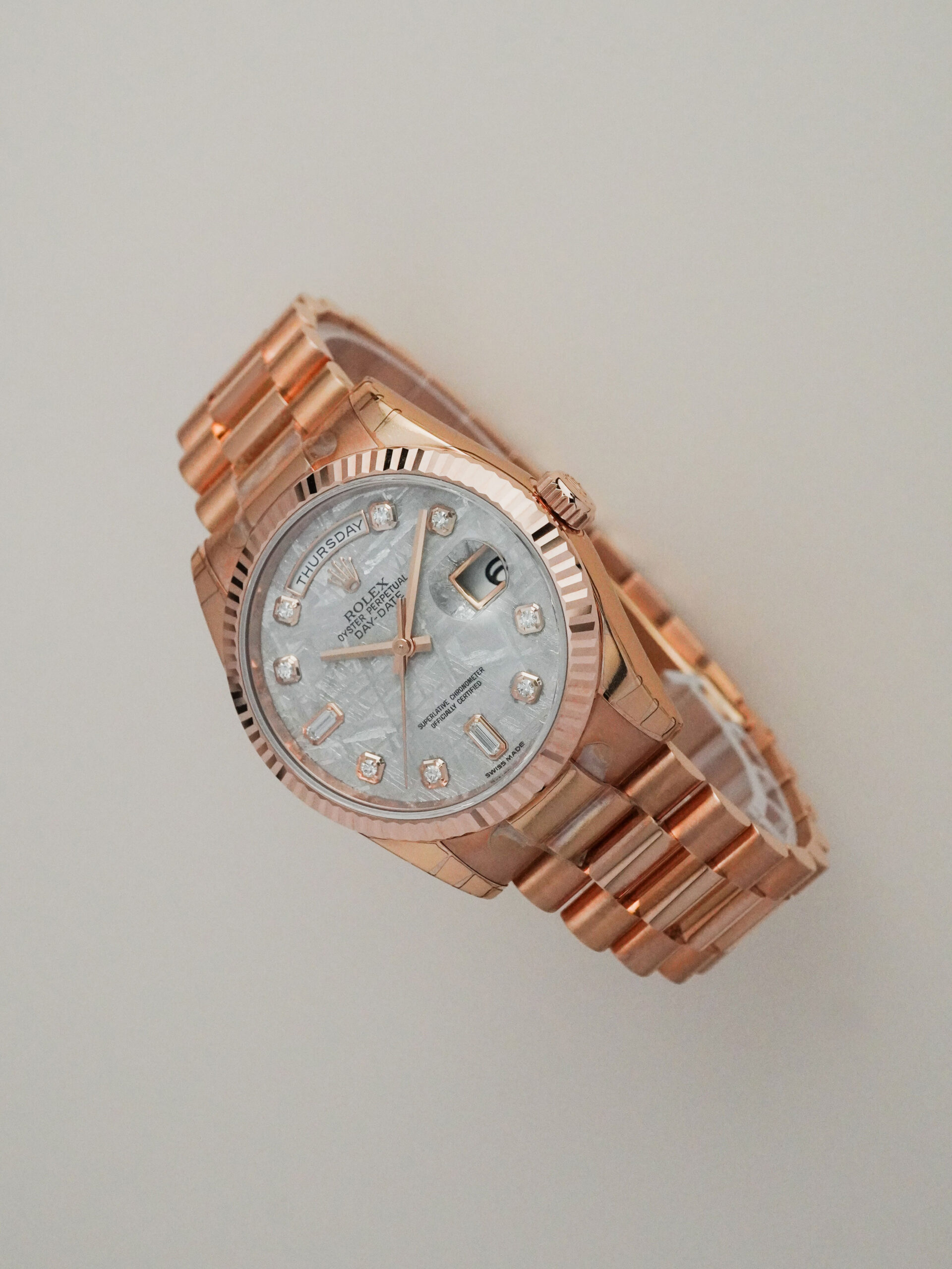 【未使用品】 ROLEX ロレックス デイデイト メテオライト文字盤 ダイヤモンド ローズゴールド 118235A METEO