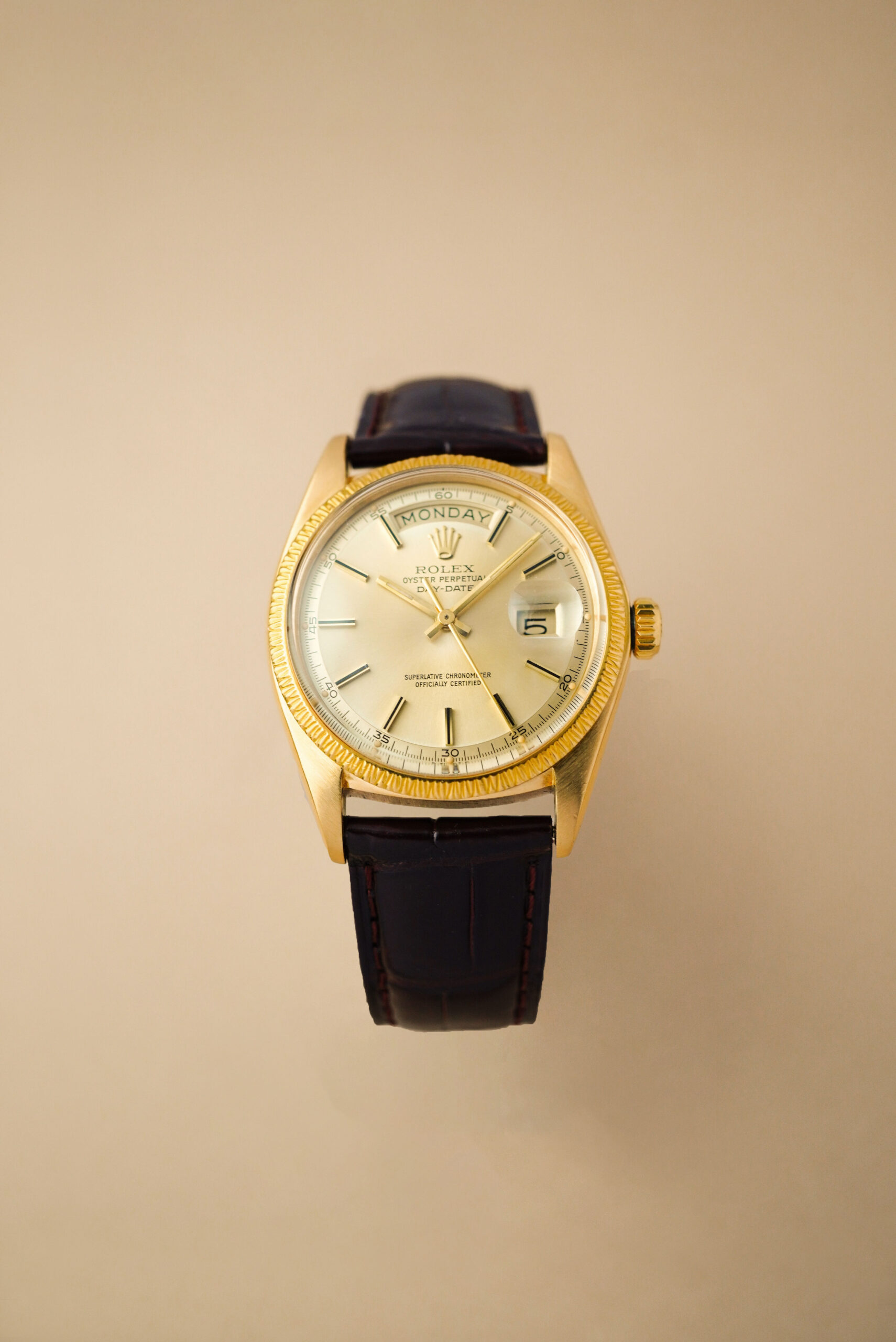 【Vintage】 ROLEX ロレックス デイデイト バーグ仕上げ イエローゴールド シャンパン文字盤 1978年頃 1807