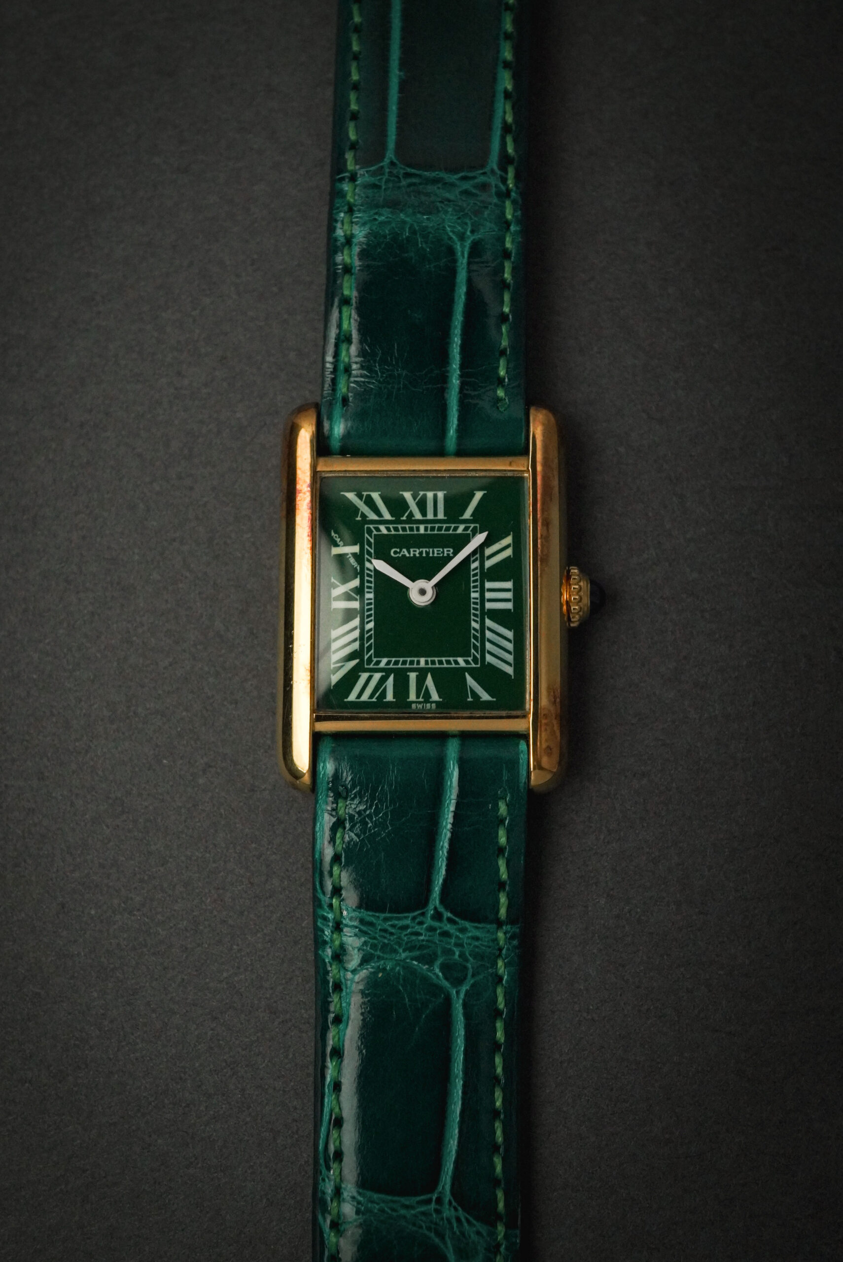 【Vintage】 Cartier カルティエ マストタンク SM グリーン文字盤