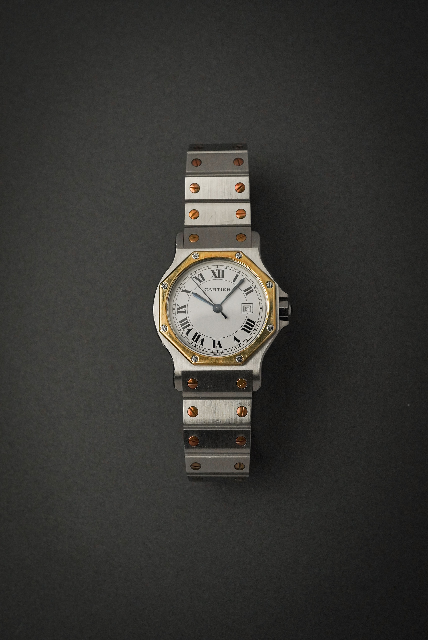 【中古品】 Cartier カルティエ サントス オクタゴン LM ホワイト文字盤 1037288
