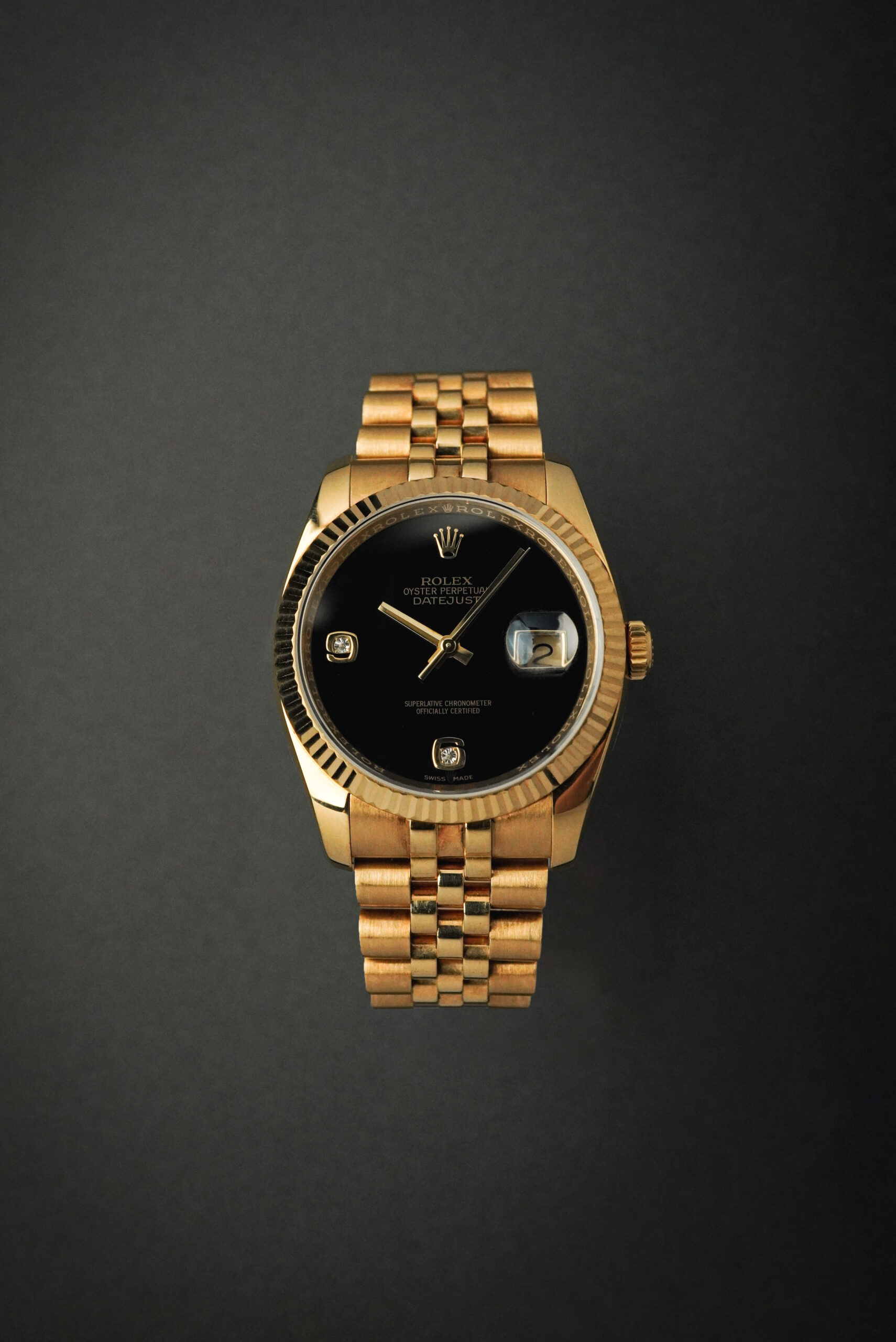 【中古品】 ROLEX ロレックス デイトジャスト イエローゴールド ブラック オニキス文字盤 116238