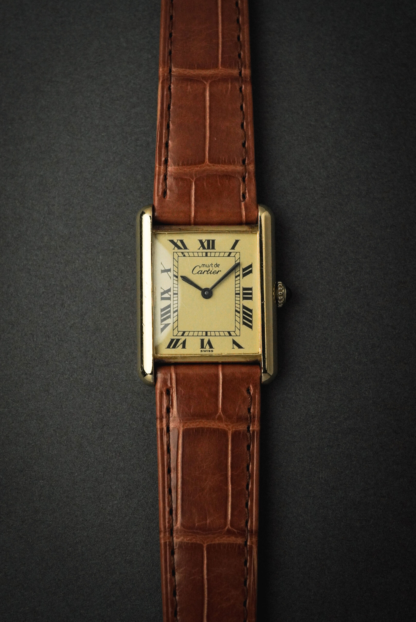 【中古品】 Cartier カルティエ タンクマストLM アイボリー文字盤 3918223