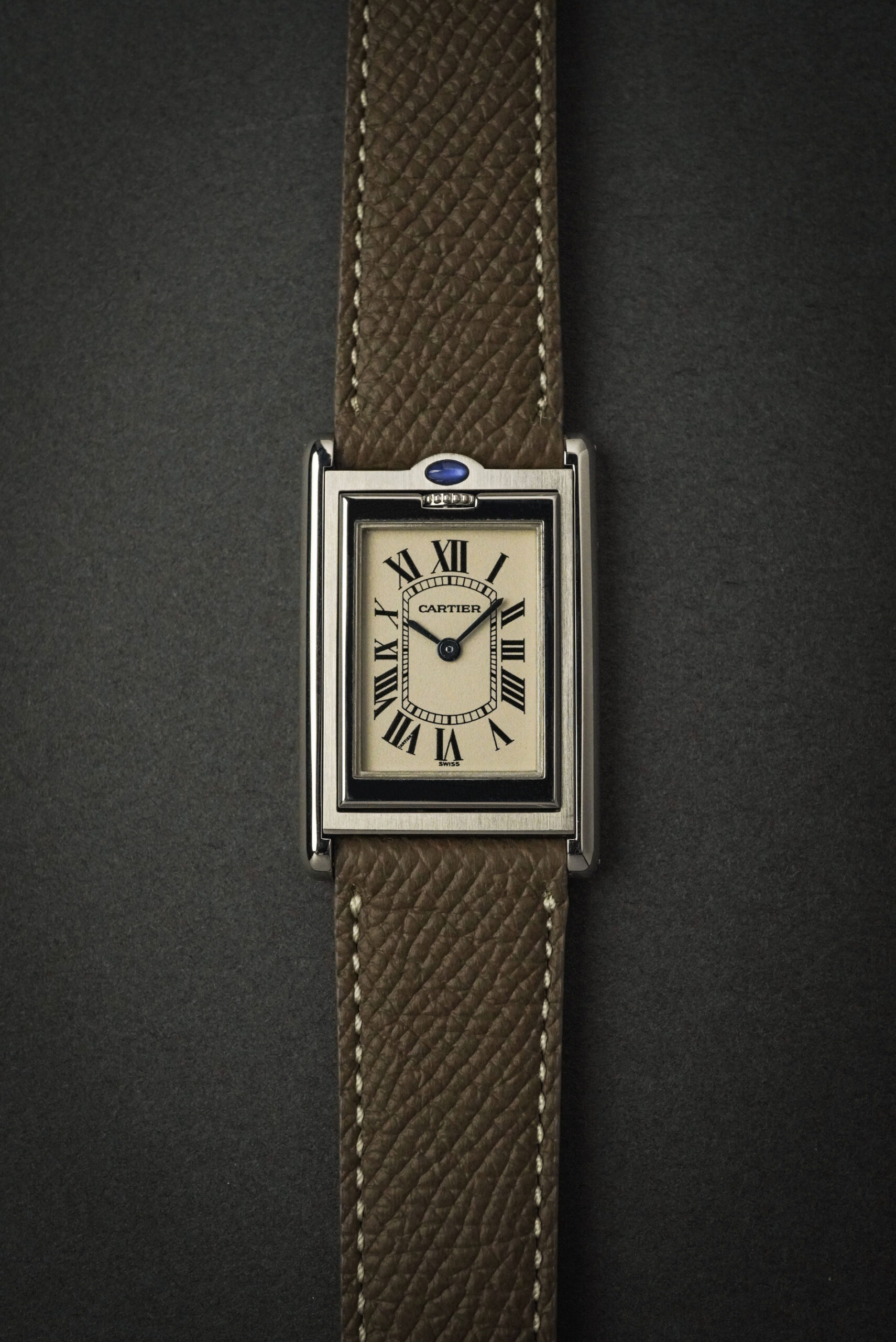 【中古品】 Cartier カルティエ タンクバスキュラントMM ホワイト文字盤 ステンレス W1011258