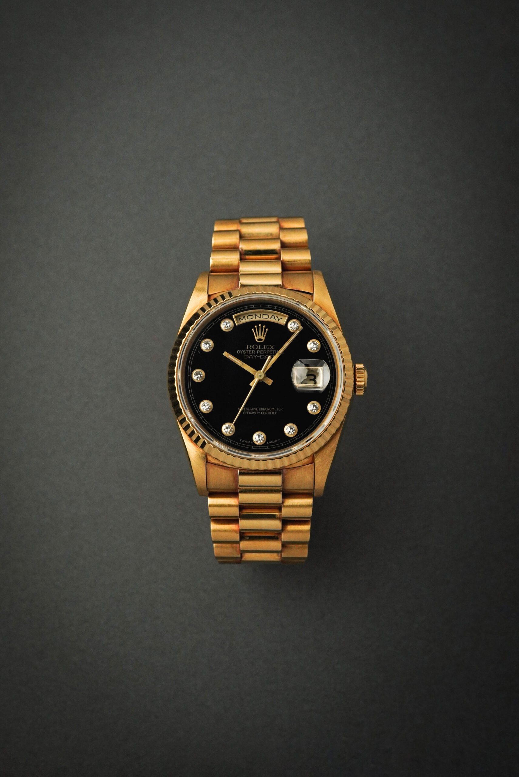 【Vintage】 ROLEX ロレックス デイデイト イエローゴールド ピンボールオニキス文字盤 18238G