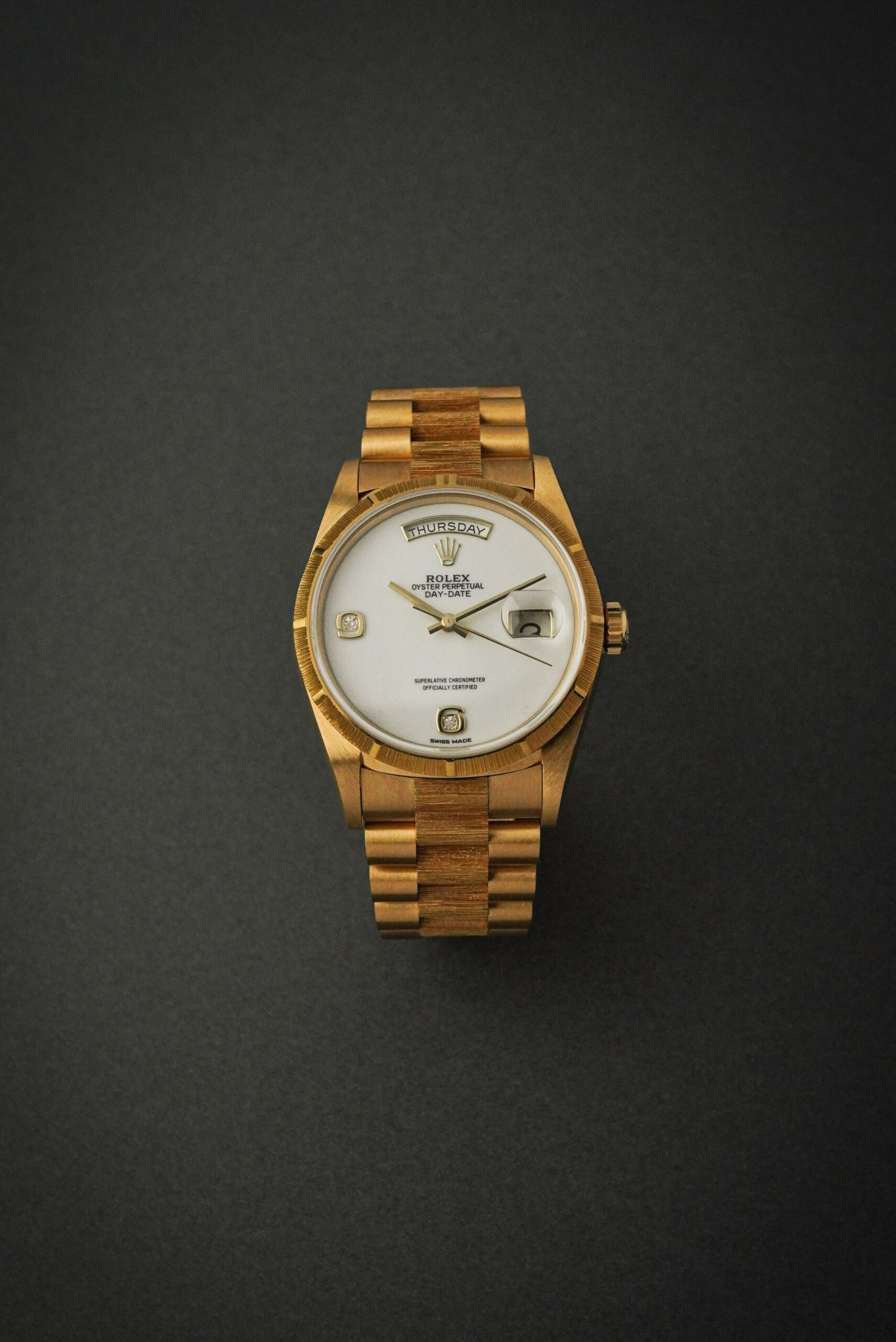 【Vintage】 ROLEX ロレックス デイデイト 金無垢バーク仕上げ カチョロンダイヤル 18248