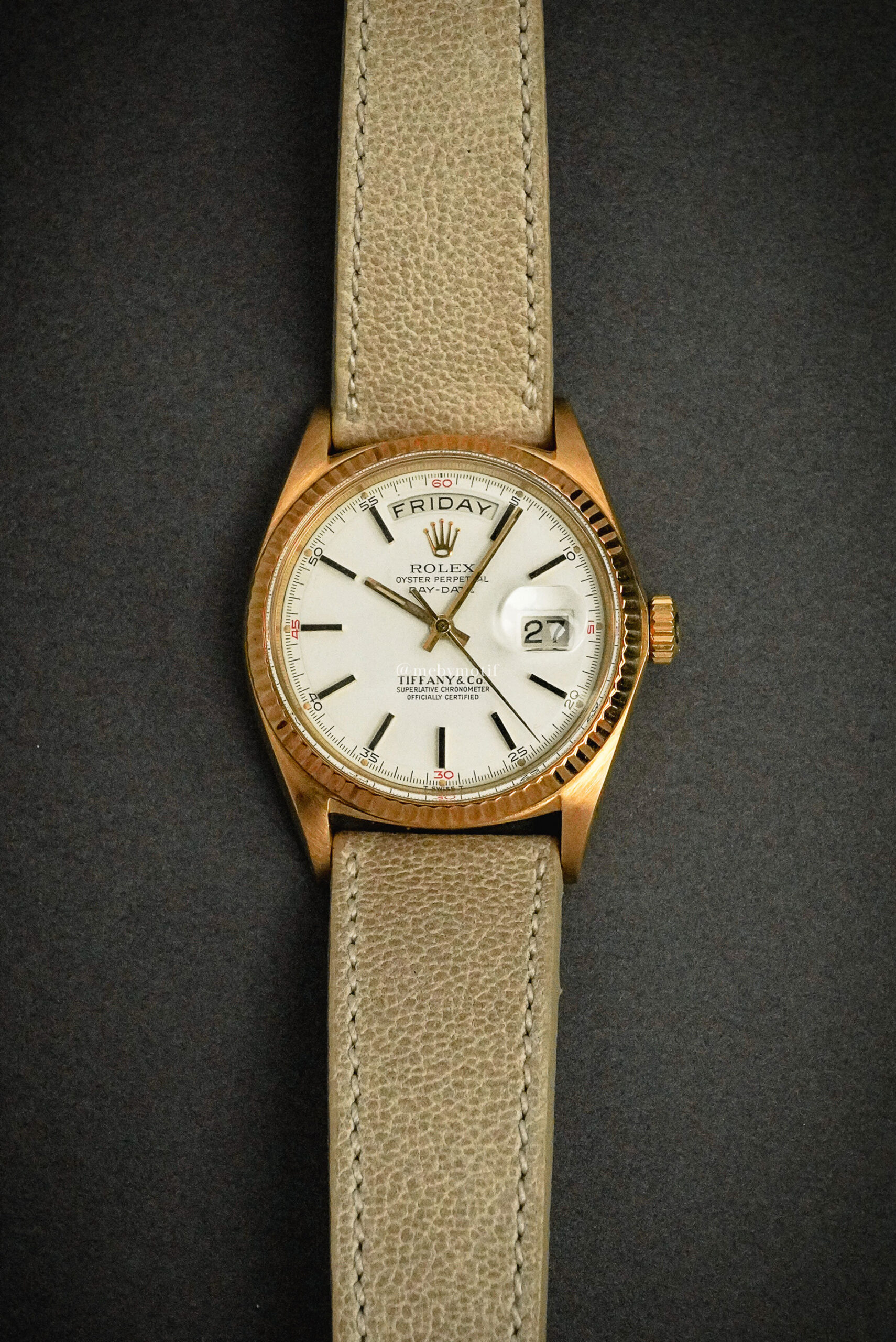 【Vintage】【 金無垢モデル TIFFANY Wネームモデル】ROLEX ロレックス デイデイト イエローゴールド ホワイト文字盤 1803 ヴィンテージ